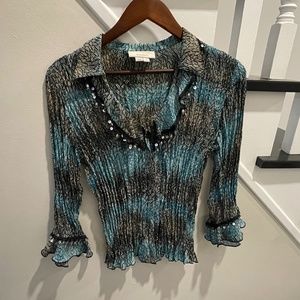 Figure flattering blouse with bling detailing